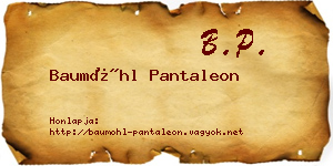 Baumöhl Pantaleon névjegykártya